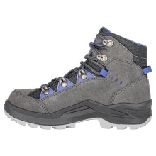 Lowa Wanderschuhe Kody Evo GTX Mid Junior (Veloursleder, wasserdicht) anthrazitgrau/blau Kinder