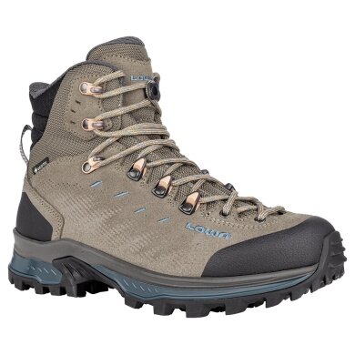 Lowa Wanderschuhe Randir Mid GTX (Trekking, Veloursleder, wasserdicht) steinbraun/petrol Damen