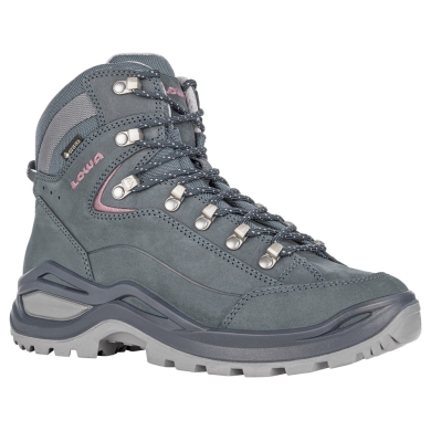 Lowa Wanderschuhe Renegade Evo Mid GTX (All-Terrain, Nubukleder, wasserdicht) stahlblau/altrosa Damen