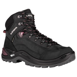 Lowa Wanderschuhe Renegade Mid GTX (All-Terrain, Nubukleder, wasserdicht) schwarz/violett Damen