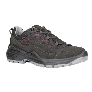 Lowa Wanderschuhe Sirkos Evo Low GTX (Veloursleder/Textil, wasserdicht) anthrazitgrau/beere Damen