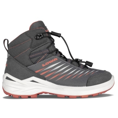 Lowa Wanderschuhe Zirrox II GTX MID Junior (Multifunktion, wasserdicht) graphitegrau/korallrot Kinder