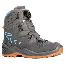 Lowa Winterschuhe Firo GTX (Textil/Synthetik, wasserdicht) anthrazitgrau/türkis Kinder