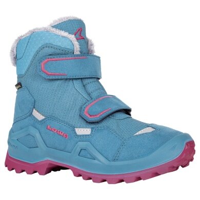 Lowa Winterschuhe Milo Evo Mid GTX (Textil/Synthetik, wasserdicht) türkis/fuchsia Kinder