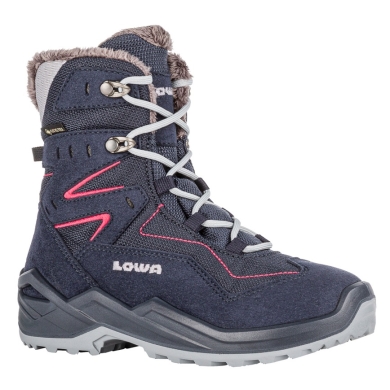 Lowa Winterstiefel Lino GTX (Textil/Synthetik, wasserdicht) navyblau/fuchsia Kinder/Jugendliche