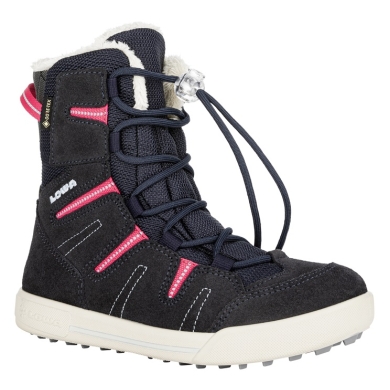 Lowa Winterstiefel Lucy GTX (Veloursleder/Textil, wasserdicht) navyblau/fuchsia Kinder