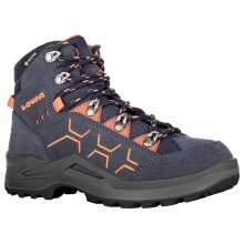 Lowa Wanderschuhe Kody Evo GTX Mid Junior (Veloursleder, wasserdicht) stahlblau/orange Kinder