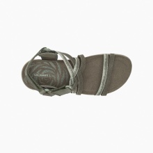 Merrell Sandale Terran 3 Cush Lattice Nubukleder olivegrün Damen