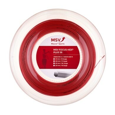 MSV Tennissaite Focus Hex Plus 38 (Haltbarkeit+Spin) rot 200m Rolle