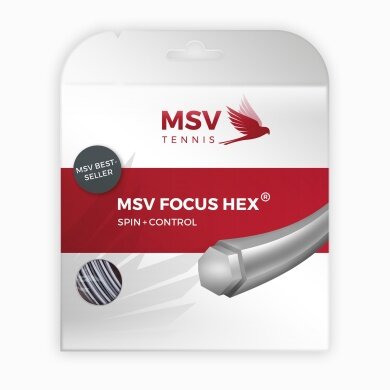 MSV Tennissaite Focus Hex (Haltbarkeit+Spin) silber 12m Set