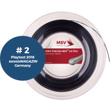 MSV Tennissaite Focus Hex Ultra (Spin+Spannungskonstanz) schwarz 200m Rolle