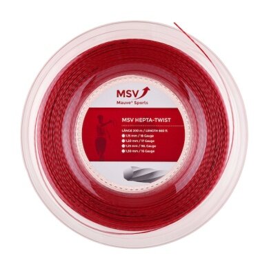 MSV Tennissaite Hepta Twist (Haltbarkeit+Spin) rot 200m Rolle