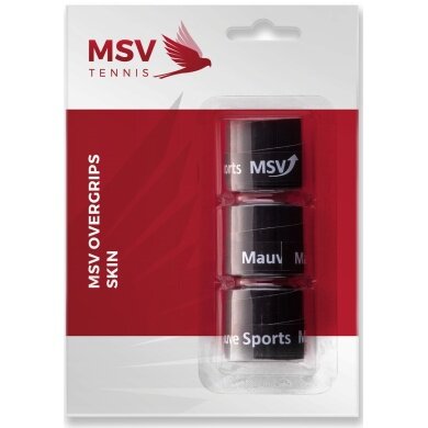 MSV Overgrip Skin perforiert 0.5mm (Schweissabsorption/Griffigkeit) schwarz 3er