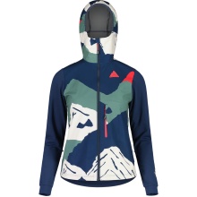 Maloja Hybridjacke SennesM. Printed (hohe Atmungsaktivität, 3-Lagen Softshell) midnightblau Damen