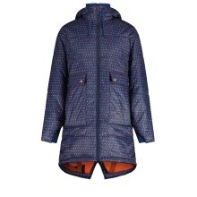 Maloja Wintermantel MarcenaM Urban Puffer Coat (winddicht, Primaloft® Bio Wattierung) dunkelblau/orange Damen