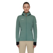 Mammut Fleecejacke Taiss Light ML Hooded (Midlayer, 4-Wege Stretch) jadegrün/schwarz Damen