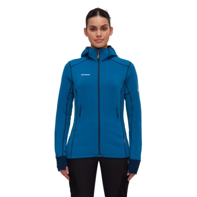 Mammut Fleecejacke Taiss Light ML Hooded (Midlayer, 4-Wege Stretch) deepblau/marineblau Damen