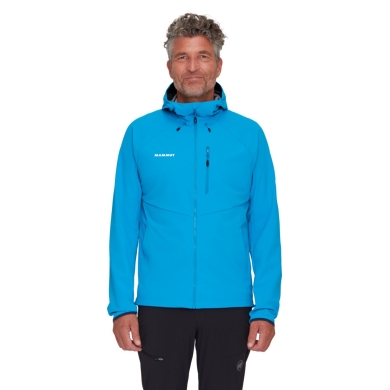 Mammut Ganzjahres-Softshelljacke Ultimate Comfort SO Hooded (winddicht) hellblau Herren