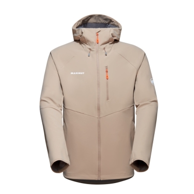 Mammut Ganzjahres-Softshelljacke Ultimate Comfort SO Hooded (winddicht) beigebraun Herren