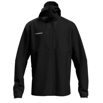 Mammut Wanderjacke Alto Guide Hardshell Hooded (atmungsaktiv, wasserdicht, PFC-frei) schwarz Herren