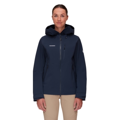 Mammut Wanderjacke Alto Guide Hardshell Hooded (atmungsaktiv, wasserdicht, PFC-frei) marineblau Damen