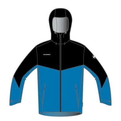 Mammut Regen-/Wanderjacke Convey Tour Hardshell Hooded (Gore-Tex 2.5‑Lagen) blau Herren