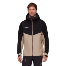 Mammut Ganzjahres-Wanderjacke Crater IV Hardshell Hooded (3-Lagen, wasserdicht, strapazierfähig) beige/schwarz Herren