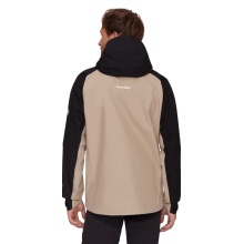 Mammut Ganzjahres-Wanderjacke Crater IV Hardshell Hooded (3-Lagen, wasserdicht, strapazierfähig) beige/schwarz Herren