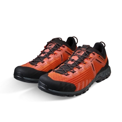 Mammut Wanderschuhe Alnasca Knit III Low GTX (Zustieg, atmungsaktiv, wasserdicht) schwarz/rot Herren