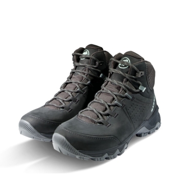 Mammut Wanderschuhe Nova Mid IV GTX (All-Terrain, Nubukleder, wasserdicht) dunkelgrau/jadegrün Damen