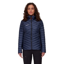 Mammut Winter-Daunenjacke Broad Peak Insulated Hooded (Kapuze, wärmend dank Daunenfüllung) marineblau/schwarz Damen