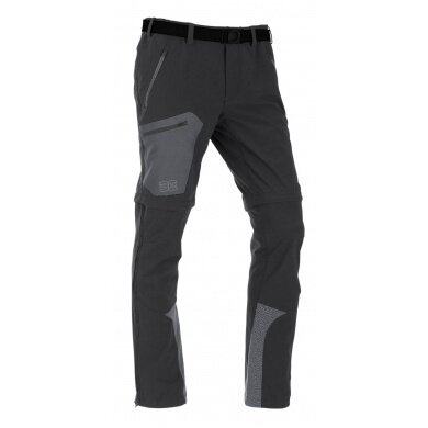 Maul Wander-Trekkinghose Eiger XT Zipp-Off (lange Hose und Bermudas in einem) caviarschwarz/grau Herren