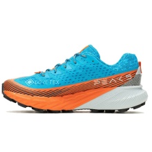 Merrell Trail-Laufschuhe Agility Peak 5 GTX (wasserdicht, Rock Plate) hellblau/orange Herren