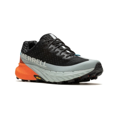 Merrell Trail-Laufschuhe Agility Peak 5 GTX (wasserdicht, Rock Plate) schwarz/grau/orange Herren