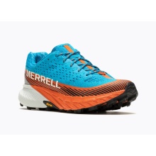 Merrell Trail-Laufschuhe Agility Peak 5 (angenehmer Tragekomfort, Rock Plate) hellblau/orange Herren