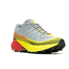 Merrell Trail-Laufschuhe Agility Peak 5 (angenehmer Tragekomfort, Rock Plate) grau/gelb/rot Herren