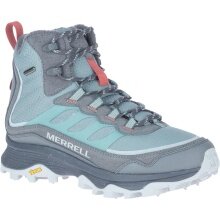 Merrell Wanderschuhe Moab Speed Thermo Mid WP (Vollnarbenleder, wasserdicht) blau/grau Damen