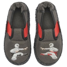 nanga Hausschuhe Slipper Ninja- 100% Bio-Baumwolle - dunkelgrau Kleinkinder/Kinder (Größe 26-29)