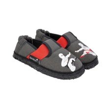 nanga Hausschuhe Slipper Ninja- 100% Bio-Baumwolle - dunkelgrau Kleinkinder/Kinder (Größe 26-29)