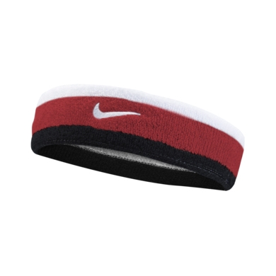 Nike Stirnband Swoosh (70% Baumwolle) weiss/rot/schwarz - 1 Stück