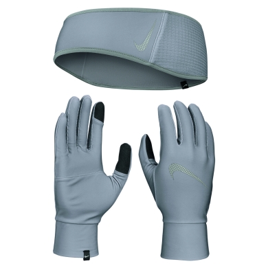 Nike Essential Stirnband + Handschuhe Set grau - 1 Set