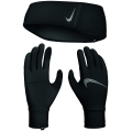 Nike Essential Stirnband + Handschuhe Set schwarz