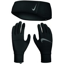 Nike Essential Stirnband + Handschuhe Set schwarz