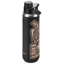 Nike Trinkflasche Recharge Chug Bottle Edelstahl schwarz/apricot 709ml