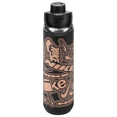 Nike Trinkflasche Recharge Chug Bottle Edelstahl schwarz/apricot 709ml