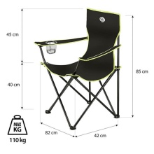 Nils Camp Campingstuhl NC3044 (Nutzergewicht max. 110 kg) schwarz/lime