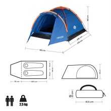 Nils Camp Campingzelt Hiker NC6010 - wasserabweisend, 1 Eingang, für 2 Personen - blau