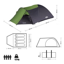 Nils Camp Campingzelt Trekker NC6012 - wasserabweisend, UV-Strahlung, für 4 Personen - schwarz/grün