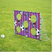 Nils Camp Fussballtore NT7788 mit Trainingspanel - 215x150cm - grau/blau/rot