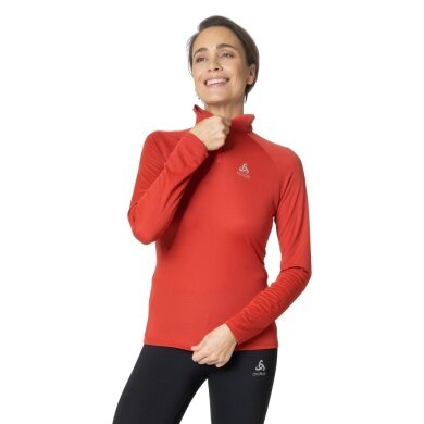 Odlo Langarmshirt Essentials Mid (leicht, hervorragendes Feuchtigkeitsmanagement) rot Damen